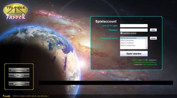 Das Login-Fenster für Tarock